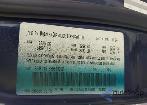 2005 Dodge Magnum Se from USA, damaged, VIN 2D4FV48T85H513262